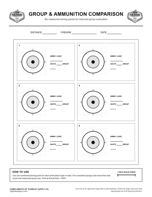 Preview of the Group and Ammunition Comparison target