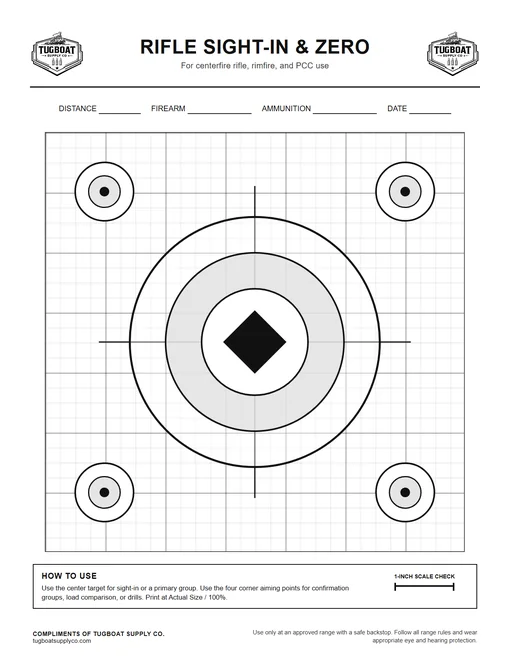 Preview of the Rifle Sight-In and Zero target